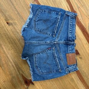 Levi's Distressed Blue Denim Cutoff Shorts